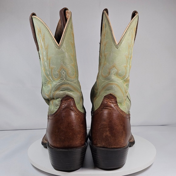 Ariat Mens Square Toe Western Cowboy Boots Sage Green Brown Leather Size 10D - Picture 4 of 11